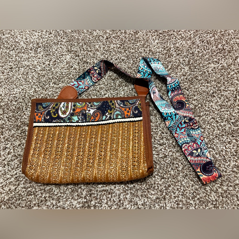NWOT Woven Bag with Paisley Strap